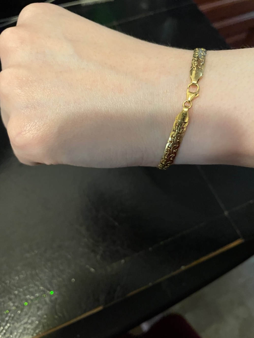 Italian 10k Gold Vintage Woven Snake Chain Bracelet - Picture 3 of 6